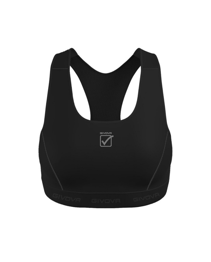 Top Donna Elastic Band FIT01 Givova Running Palestra Fitness Nero FIT010010