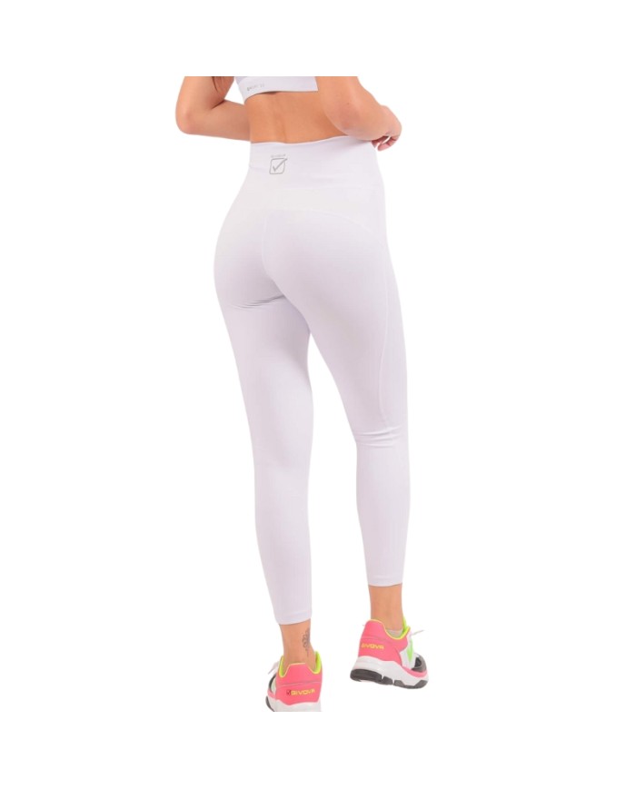 Leggings da Donna ECO Givova FIT012 Ecopelle Fitness Palestra Bianco FIT0120003