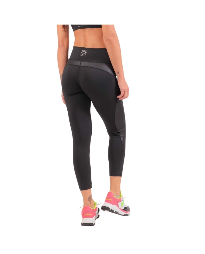 Leggings da Donna ECO Givova FIT012 Ecopelle Fitness Palestra Nero FIT0120010