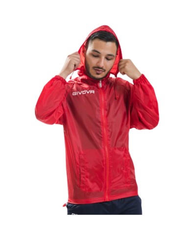 Giacca Antivento Givova RAIN BASICO RJ001 K-Way Rosso Unisex RJ0010012 Giacca Antivento Givova RAIN BASICO RJ001 K-Way Rosso Unisex RJ0010012