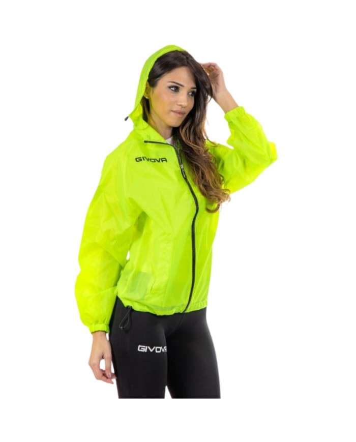 Giacca Antivento Givova RAIN BASICO RJ001 K-Way Giallo Fluo Unisex RJ0010019