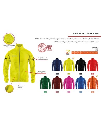 RAIN BASICO GIALLO FLUO Tg. 2XL
