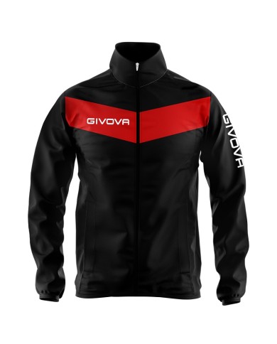 Giacca Antivento Givova RAIN SCUDO RJ005 K-Way Nero Rosso Unisex RJ0050204