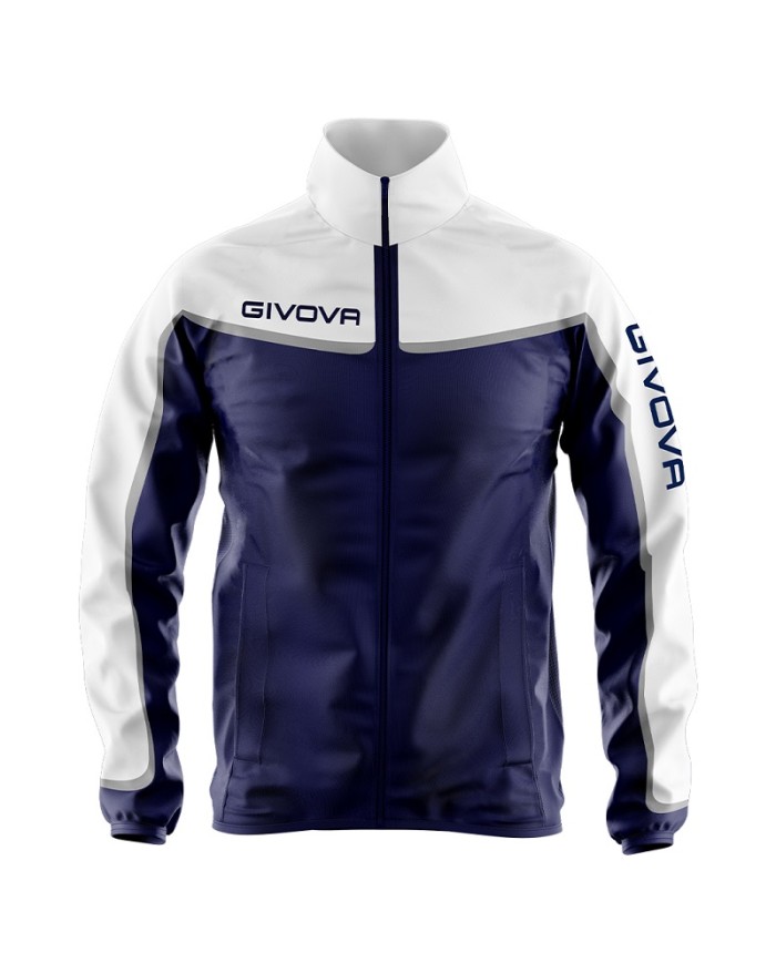 Giacca Antivento Givova RAIN ASIA RJ006 K-Way Bianco Blu Unisex RJ0060403