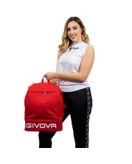 Zaino Adulto Givova Sport Rosso con Fondo Calcio Fitness Palestra B0290012