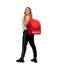 Zaino Adulto Givova Sport Rosso con Fondo Calcio Fitness Palestra B0290012