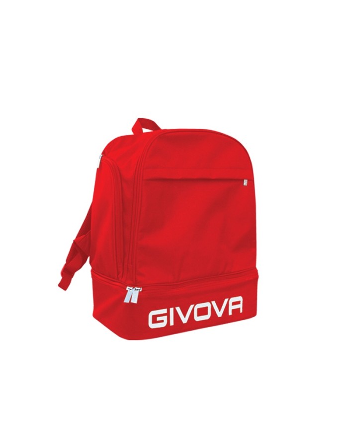 Zaino Adulto Givova Sport Rosso con Fondo Calcio Fitness Palestra B0290012