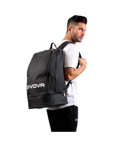 Zaino Adulto Givova Sport Big Nero con Fondo Calcio Fitness Palestra B007BK Zaino Adulto Givova Sport Big Nero con Fondo Calcio Fitness Palestra B007BK