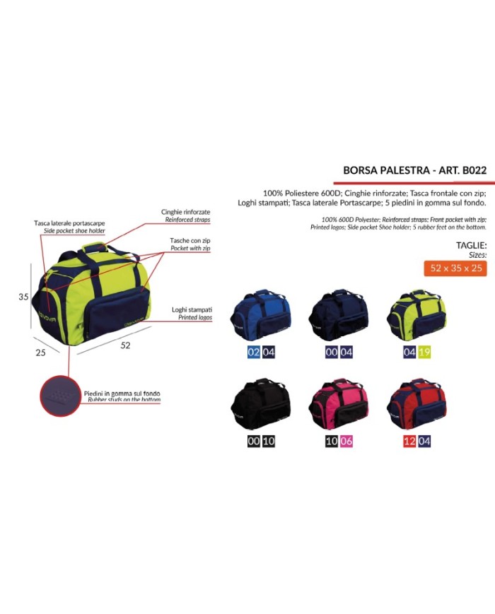 Borsa da Palestra Givova B022 Multitasche Unisex Nero B0220010 Borsa da Palestra Givova B022 Multitasche Unisex Nero B0220010