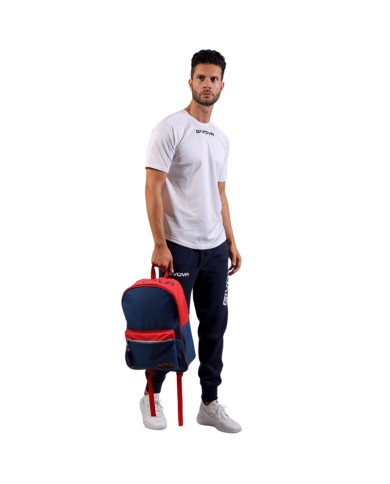 Zaino Master Givova B025 Multitasche Sportivo Unisex Blu Rosso B0250412