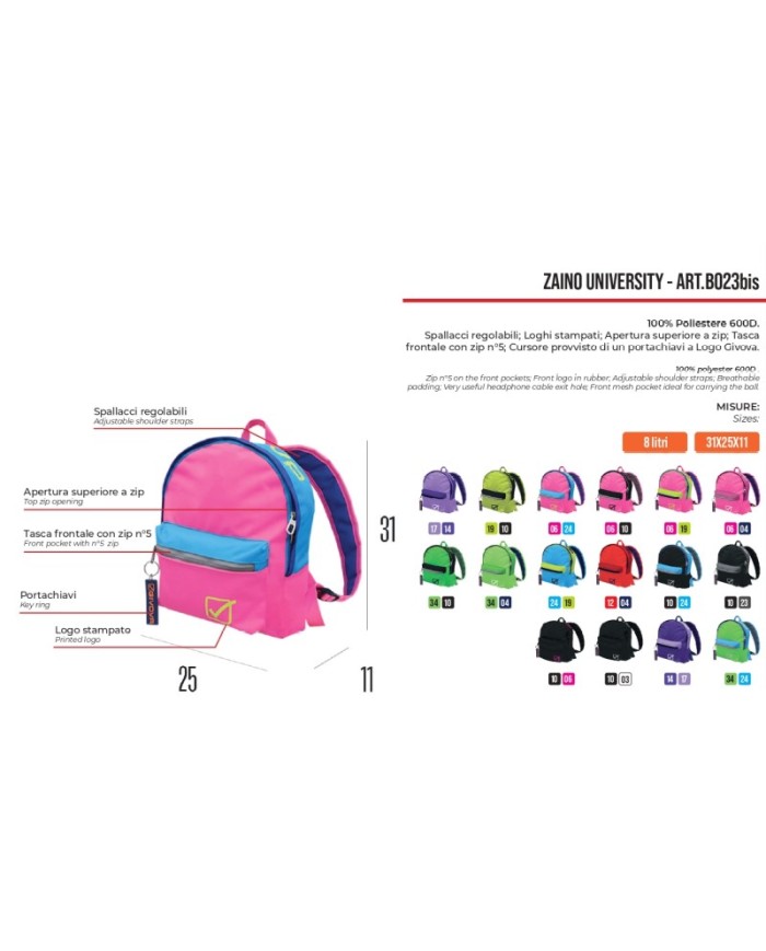 ZAINO UNIVERSITY FUXIA/GIALLO FLUO Tg. UNICA ZAINO UNIVERSITY FUXIA/GIALLO FLUO Tg. UNICA