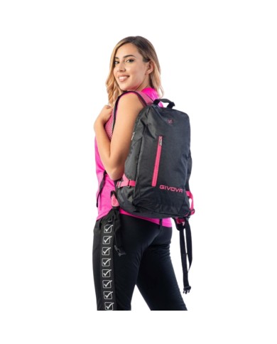 Zaino Arius Givova B040 Unisex Multitasche Nero Fuxia B0401006