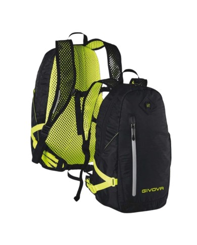 Zaino Arius Givova B040 Unisex Multitasche Nero Giallo Fluo B0401019