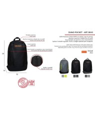 ZAINO POCKET GRIGIO SCURO /GIALLO FLUO Tg. UNICA ZAINO POCKET GRIGIO SCURO /GIALLO FLUO Tg. UNICA