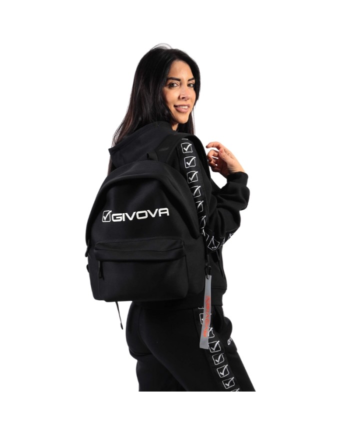 Zaino Futuro Givova in Neoprene B031 Multitasche Unisex Nero Bianco B0311003