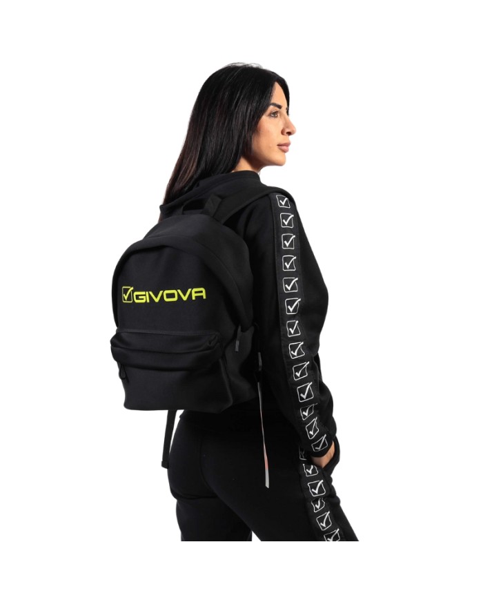 Zaino Futuro Givova in Neoprene B031 Multitasche Unisex Nero Giallo Fluo B0311019