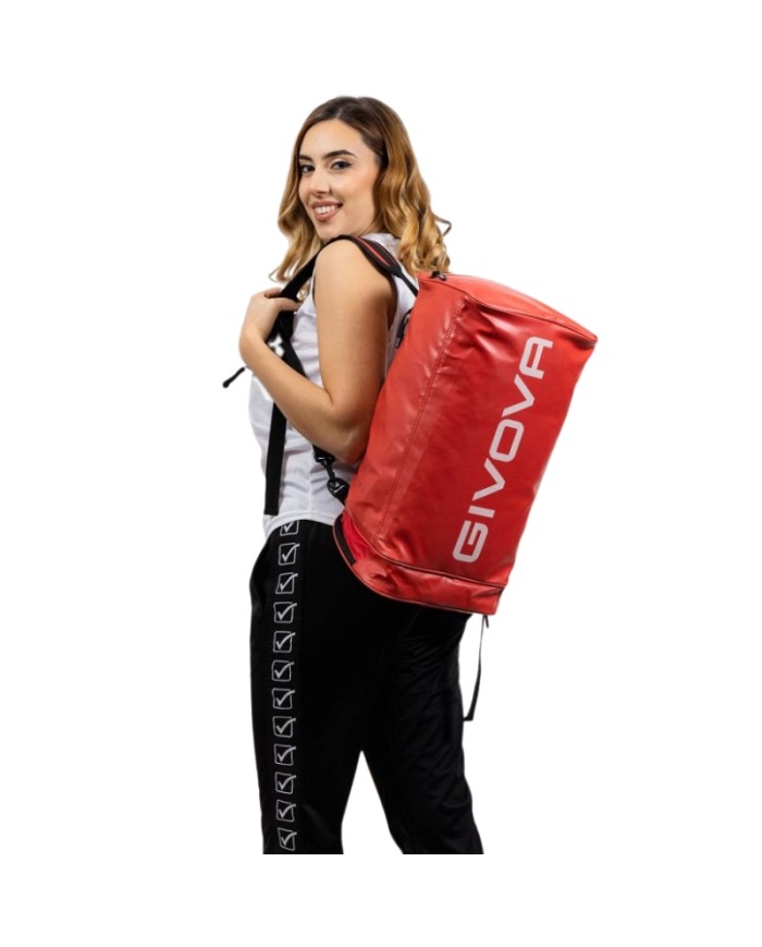 ZAINO BIKER IN ECOPELLE ROSSO Tg. UNICA