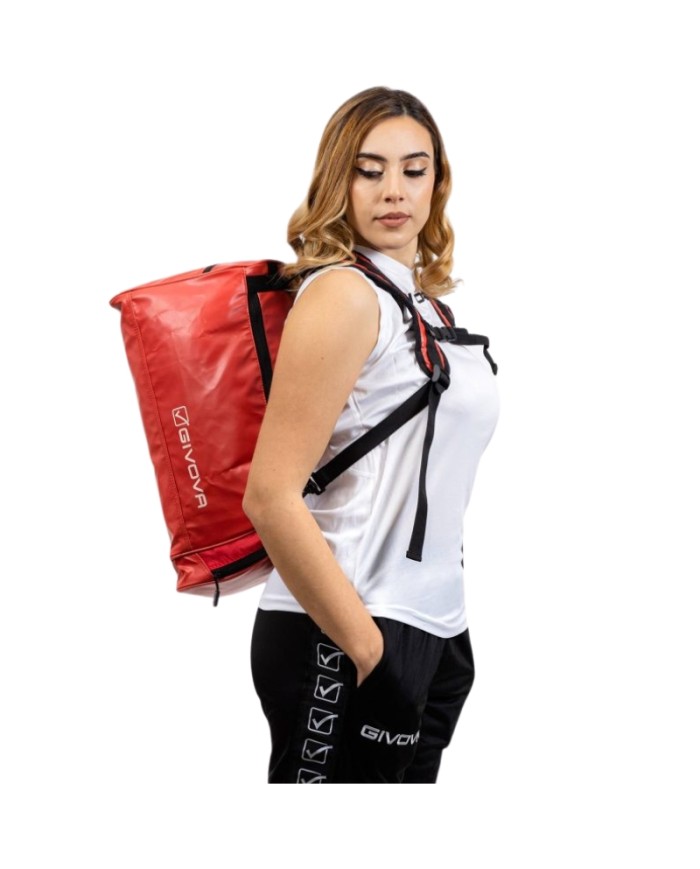 ZAINO BIKER IN ECOPELLE ROSSO Tg. UNICA