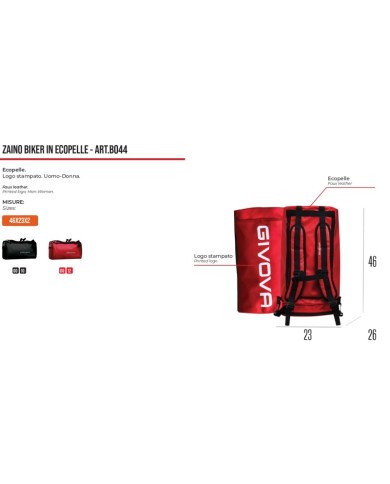 ZAINO BIKER IN ECOPELLE ROSSO Tg. UNICA ZAINO BIKER IN ECOPELLE ROSSO Tg. UNICA