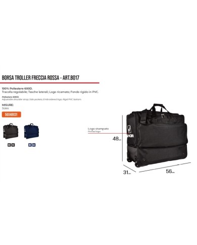 BORSA TROLLER FRECCIA ROSSA BLU Tg. UNICA BORSA TROLLER FRECCIA ROSSA BLU Tg. UNICA