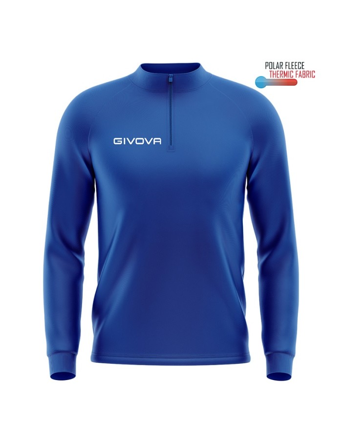 Maglia Tecnica Givova HALF ZIP POLAREFLEECE Fitness Sport Unisex Micropile Azzurro MA0230002