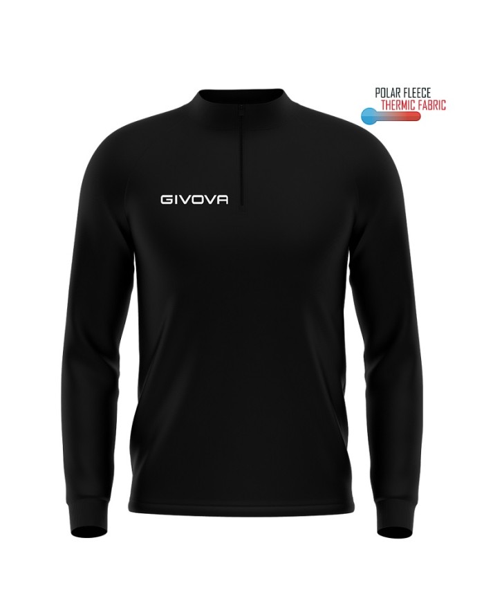 Maglia Tecnica Givova HALF ZIP POLAREFLEECE Fitness Sport Unisex Micropile Nero MA0230010