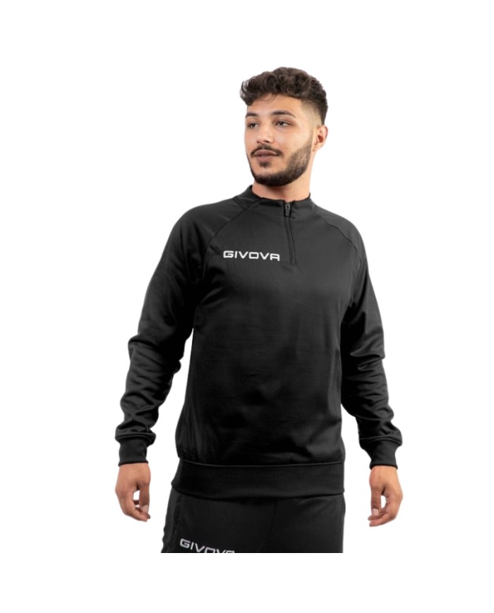 Maglia Tecnica Givova HALF ZIP POLAREFLEECE Fitness Sport Unisex Micropile Nero MA0230010