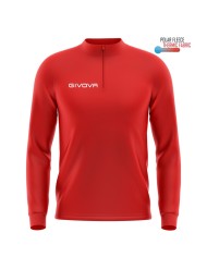 Maglia Tecnica Givova HALF ZIP POLAREFLEECE Fitness Sport Unisex Micropile Rosso MA0230012