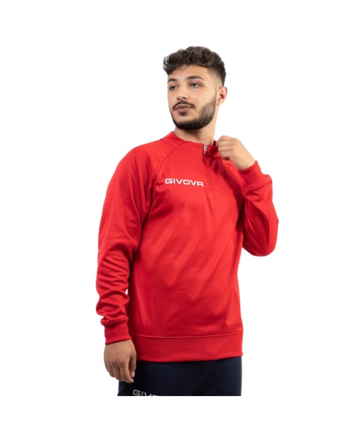 Maglia Tecnica Givova HALF ZIP POLAREFLEECE Fitness Sport Unisex Micropile Rosso MA0230012
