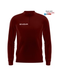 Maglia Tecnica Givova HALF ZIP POLAREFLEECE Fitness Sport Unisex Micropile Granata MA0230008