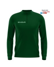 Maglia Tecnica Givova HALF ZIP POLAREFLEECE Fitness Sport Unisex Micropile Verde MA0230013