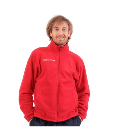 Giacca in Pile Givova ALASKA Full Zip MA030 Unisex Rosso Giacca in Pile Givova ALASKA Full Zip MA030 Unisex Rosso