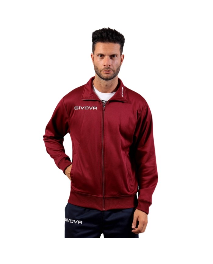 Giacca Polarfleece Mono 500 Givova MA022 FullZip Micropile Unisex Granata MA0220008