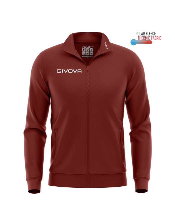 Giacca Polarfleece Mono 500 Givova MA022 FullZip Micropile Unisex Granata MA0220008