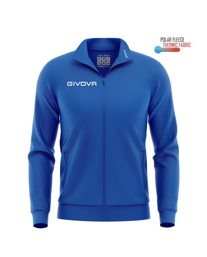 Giacca Polarfleece Mono 500 Givova MA022 FullZip Micropile Unisex Azzurro MA0220002