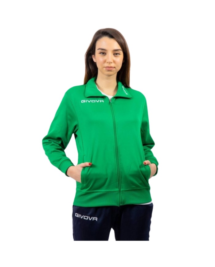 Giacca Polarfleece Mono 500 Givova MA022 FullZip Micropile Unisex Verde MA0220013