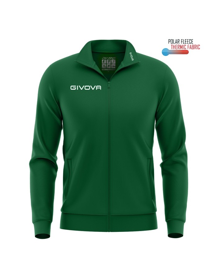 Giacca Polarfleece Mono 500 Givova MA022 FullZip Micropile Unisex Verde MA0220013