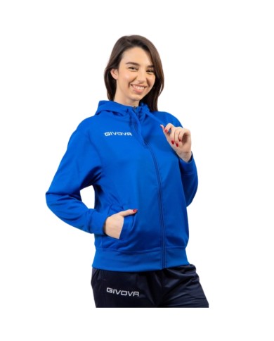 Felpa con Cappuccio Givova MA024 Micropile Full Zip Unisex Azzurro MA0240002 Felpa con Cappuccio Givova MA024 Micropile Full Zip Unisex Azzurro MA0240002