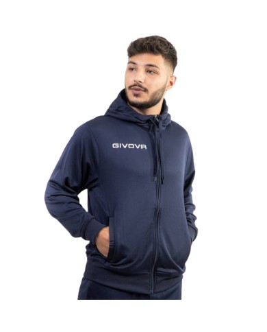 Felpa con Cappuccio Givova MA024 Micropile Full Zip Unisex Blu MA0240004 Felpa con Cappuccio Givova MA024 Micropile Full Zip Unisex Blu MA0240004