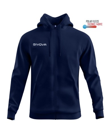 Felpa con Cappuccio Givova MA024 Micropile Full Zip Unisex Blu MA0240004 Felpa con Cappuccio Givova MA024 Micropile Full Zip Unisex Blu MA0240004