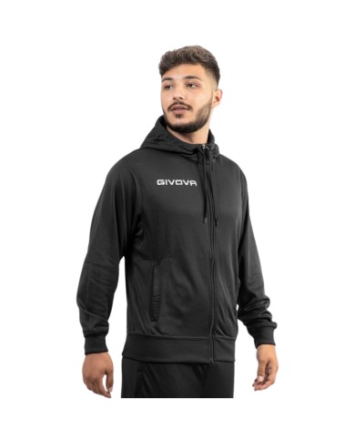 Felpa con Cappuccio Givova MA024 Micropile Full Zip Unisex Nero MA0240010 Felpa con Cappuccio Givova MA024 Micropile Full Zip Unisex Nero MA0240010