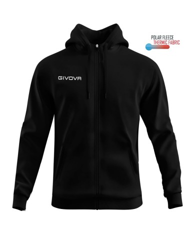 Felpa con Cappuccio Givova MA024 Micropile Full Zip Unisex Nero MA0240010 Felpa con Cappuccio Givova MA024 Micropile Full Zip Unisex Nero MA0240010