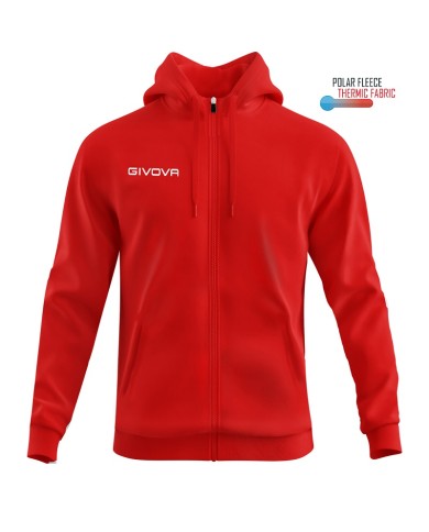 Felpa con Cappuccio Givova MA024 Micropile Full Zip Unisex Rosso MA0240012 Felpa con Cappuccio Givova MA024 Micropile Full Zip Unisex Rosso MA0240012