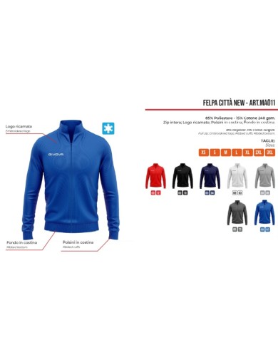 FELPA CITTA NEW BLU Tg. 2XL FELPA CITTA NEW BLU Tg. 2XL