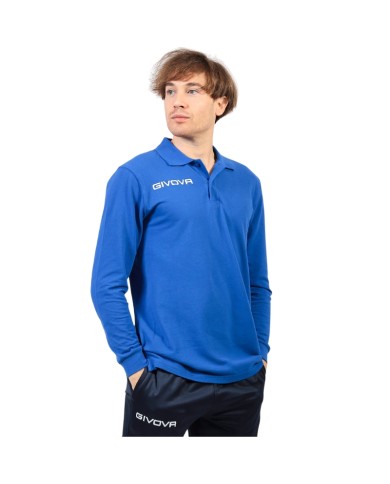 Polo COTONE PIQUET WINTER Givova MA004 Manica Lunga Unisex Azzurro MA0040004 Polo COTONE PIQUET WINTER Givova MA004 Manica Lunga Unisex Azzurro MA0040004