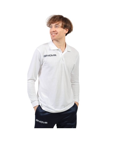 Polo COTONE PIQUET WINTER Givova MA004 Manica Lunga Unisex Bianco MA0040003 Polo COTONE PIQUET WINTER Givova MA004 Manica Lunga Unisex Bianco MA0040003