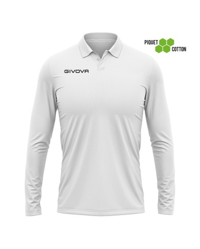 Polo COTONE PIQUET WINTER Givova MA004 Manica Lunga Unisex Bianco MA0040003 Polo COTONE PIQUET WINTER Givova MA004 Manica Lunga Unisex Bianco MA0040003