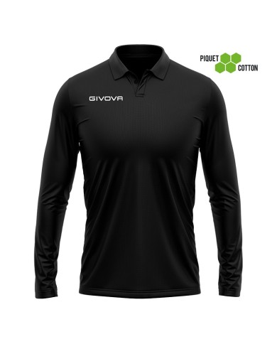 Polo COTONE PIQUET WINTER Givova MA004 Manica Lunga Unisex Nera MA0040010 Polo COTONE PIQUET WINTER Givova MA004 Manica Lunga Unisex Nera MA0040010