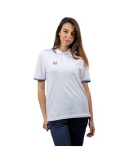 POLO COTONE PIQUET ACTION BIANCO/BLU Tg. 2XL POLO COTONE PIQUET ACTION BIANCO/BLU Tg. 2XL