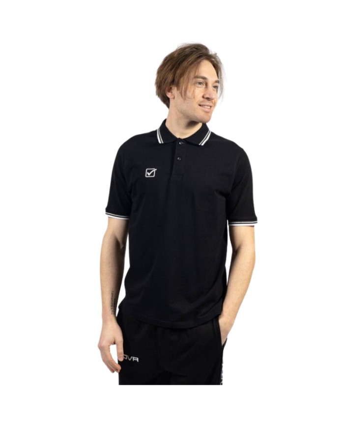 Polo Cotone Givova PIQUET ACTION MA026 Unisex Nero Bianco MA0261003